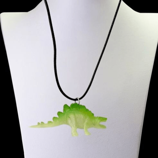 Green Stegosaurus Necklace 