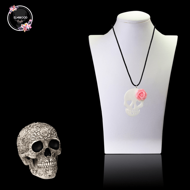 Deathly Sweet - Skull & Rose Necklace 