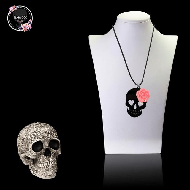 Deathly Sweet - Skull & Rose Necklace 