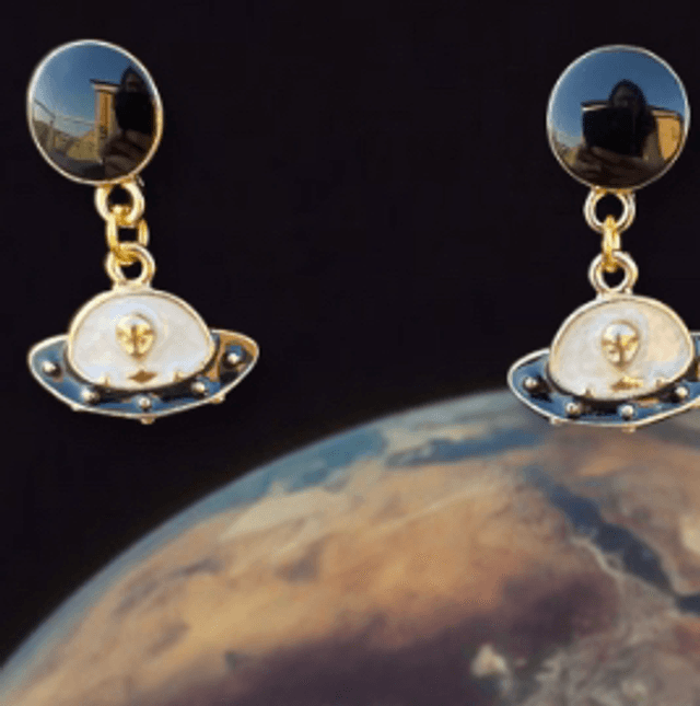 Take Me To Your Leader - UFO Earrings 