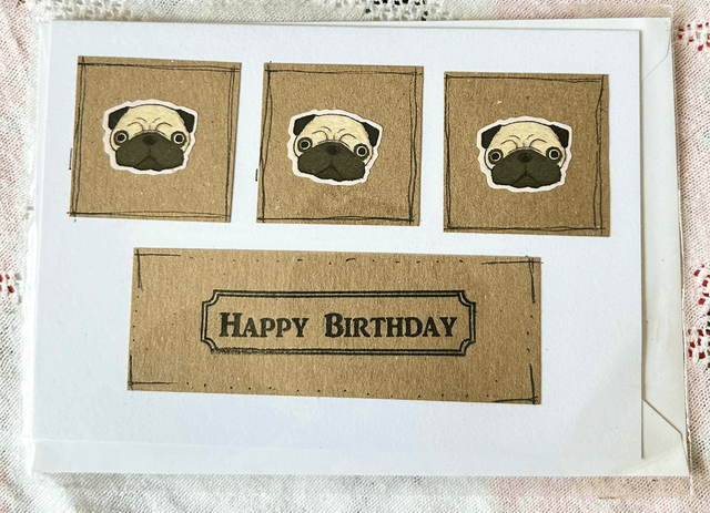 Pug Dog Birthday Card