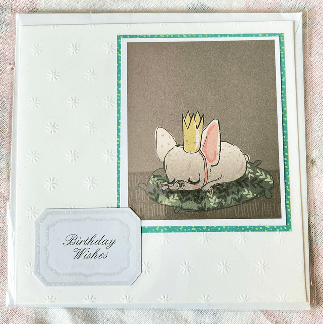 Puppy in crown Birthday Wishes Card