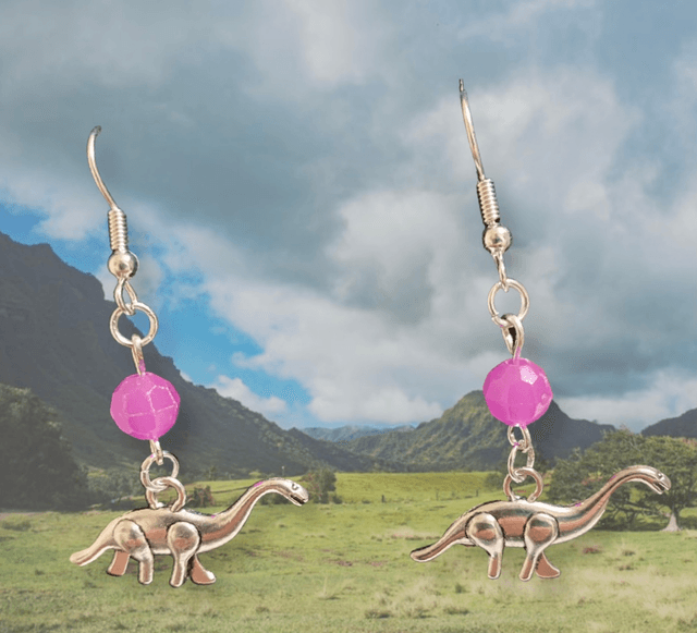 Apatosaurus Dino Dangle Earrings 